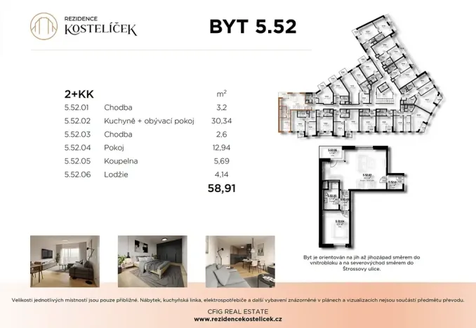 Prodej bytu 2+kk, Pardubice, Štrossova, 58 m2