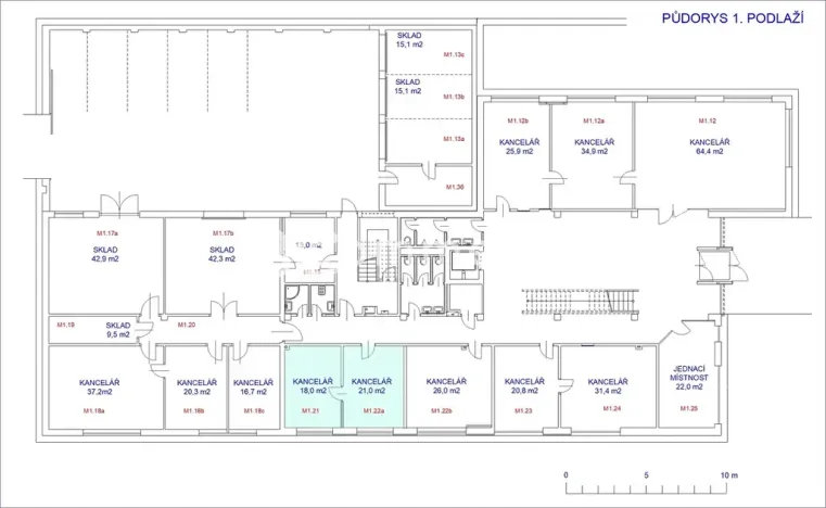 Pronájem kanceláře, Brno, Vídeňská, 39 m2