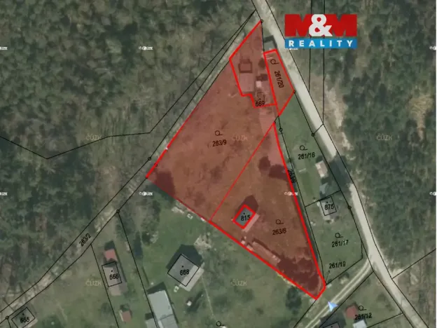 Prodej zahrady, Strakonice, 2503 m2