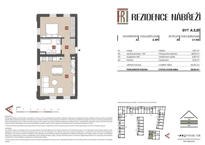 Prodej bytu 2+kk, Brandýs nad Labem-Stará Boleslav - Stará Boleslav, Nábřeží, 56 m2