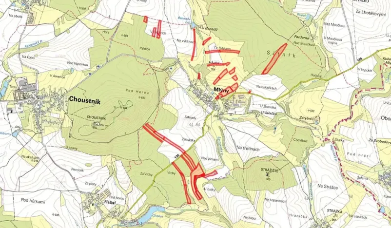 Prodej pole, Mlýny, 46939 m2