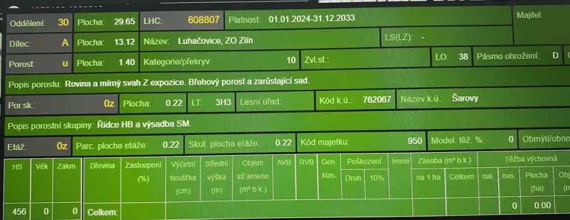 Prodej lesa, Šarovy, 11619 m2