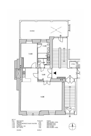 Prodej bytu 2+kk, Praha - Nové Město, Vojtěšská, 80 m2