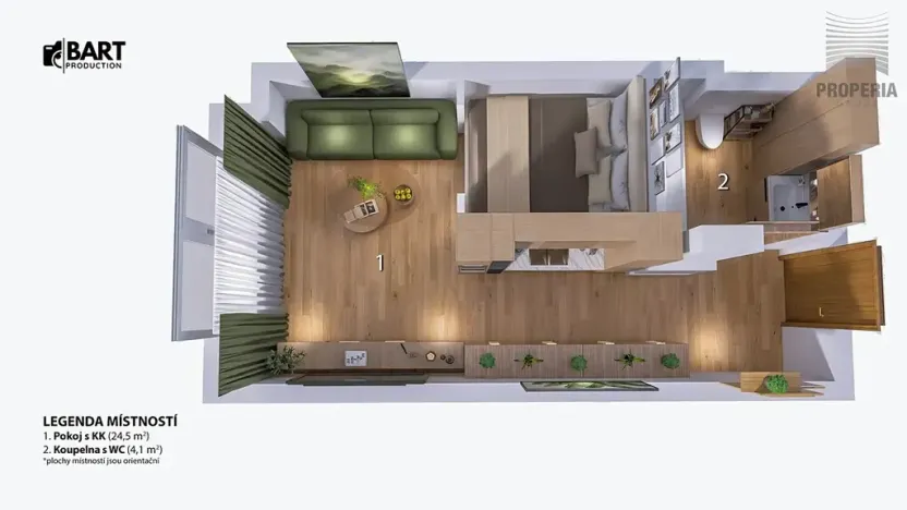 Prodej bytu 1+kk, Brno, Příkop, 31 m2