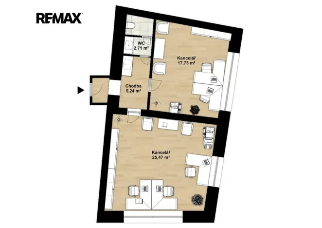 Pronájem kanceláře, Plzeň, Škroupova, 51 m2