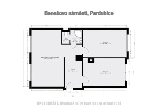 Prodej bytu 3+kk, Pardubice - Zelené Předměstí, Benešovo náměstí, 80 m2