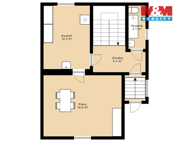 Prodej rodinného domu, Dačice - Dačice V, Husova, 56 m2