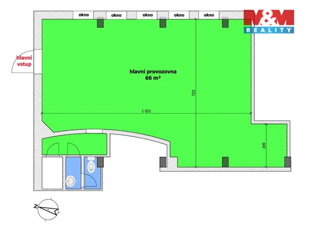 Pronájem obchodního prostoru, Ostrava - Hrabůvka, Dr. Martínka, 66 m2