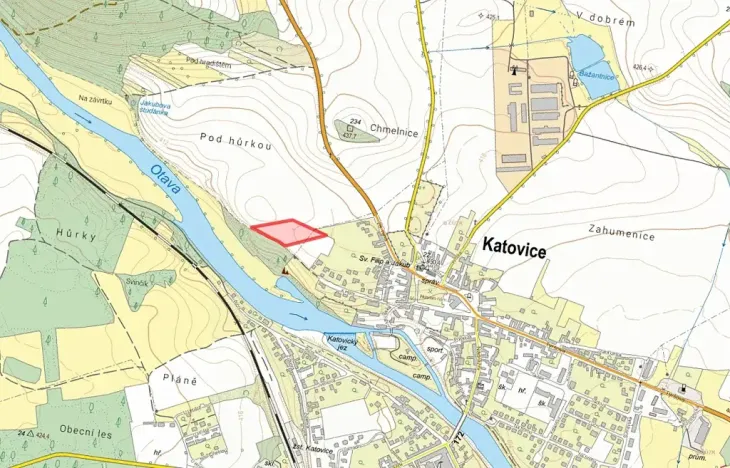 Prodej podílu pozemku pro bydlení, Katovice, 4417 m2