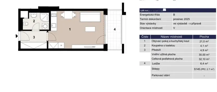 Pronájem bytu 1+kk, Praha - Vysočany, Poděbradská, 32 m2