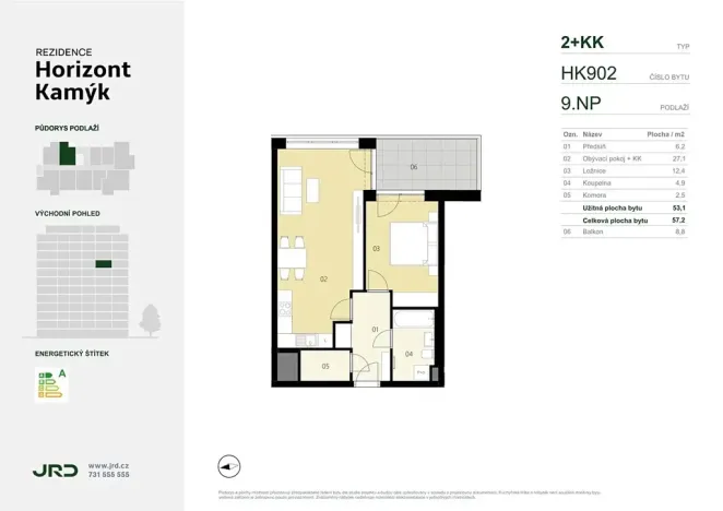 Prodej bytu 2+kk, Praha - Kamýk, Smotlachova, 57 m2