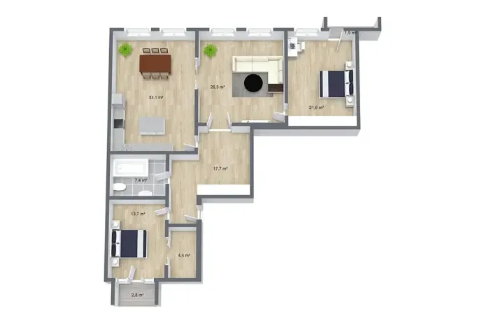 Prodej bytu 4+kk, Praha - Holešovice, U Pergamenky, 125 m2