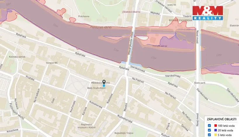 Pronájem bytu 2+1, Kolín - Kolín I, Husova, 53 m2
