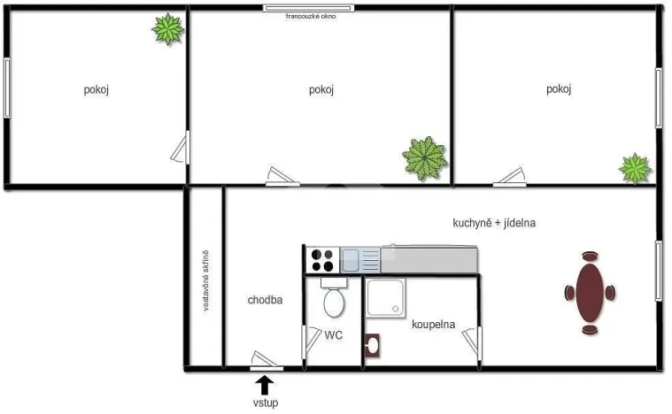 Pronájem bytu 3+1, České Budějovice - České Budějovice 2, Branišovská, 65 m2