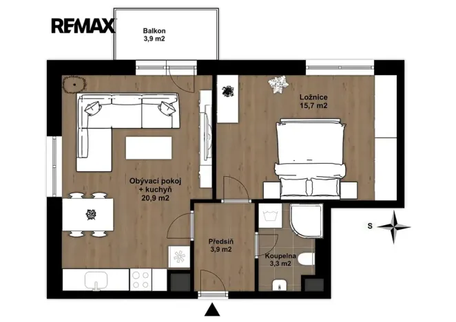Pronájem bytu 2+kk, Plzeň, Pecháčkova, 47 m2
