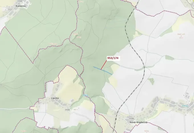 Dražba lesa, Nová Hradečná, 6275 m2