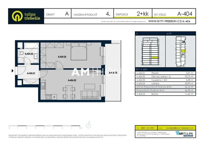 Pronájem bytu 2+kk, Praha - Strašnice, Zvěřinova, 57 m2