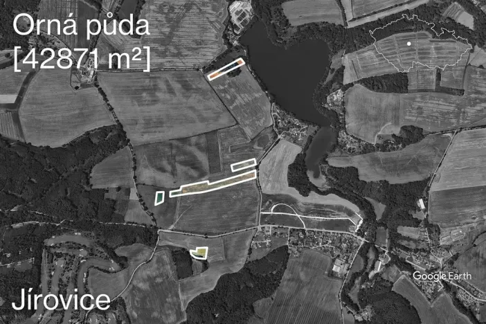 Prodej pole, Bystřice - Jírovice, 42871 m2