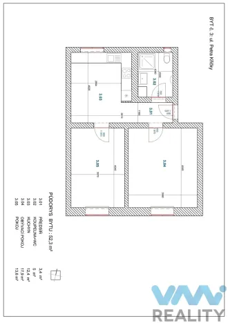 Pronájem bytu 2+1, Ostrava, Petra Křičky, 52 m2