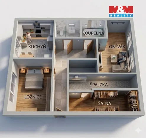 Prodej bytu 2+1, Neratovice, Dr. E. Beneše, 62 m2
