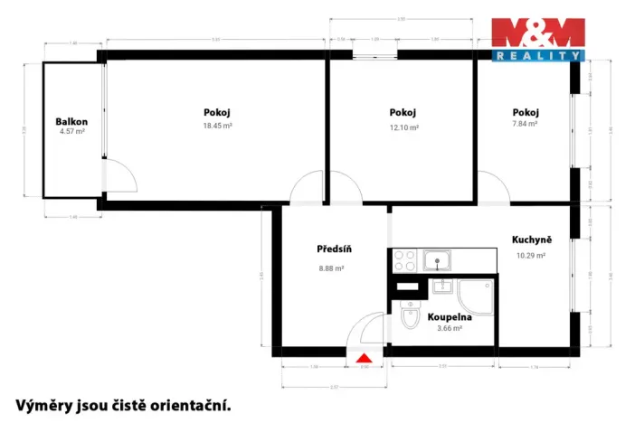 Prodej bytu 3+1, Hartmanice, 72 m2