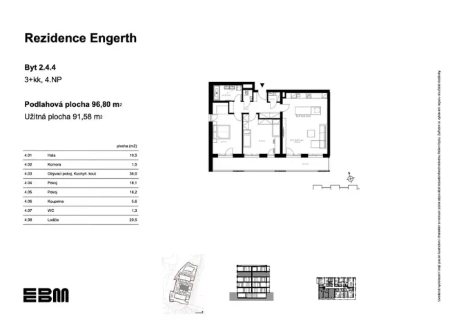 Prodej bytu 3+kk, Kladno, U Engerthu, 97 m2