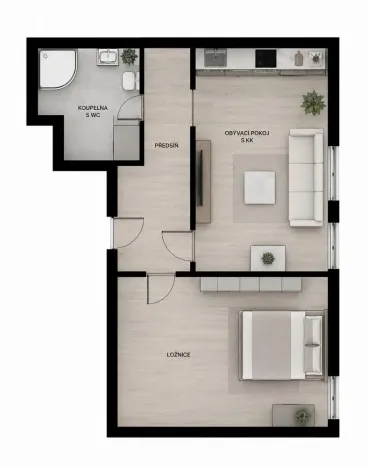 Pronájem bytu 2+kk, Náchod, Borská, 46 m2