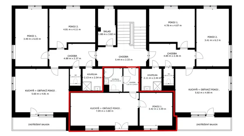 Prodej bytu 2+kk, Jablonec nad Nisou, Zemědělská, 47 m2