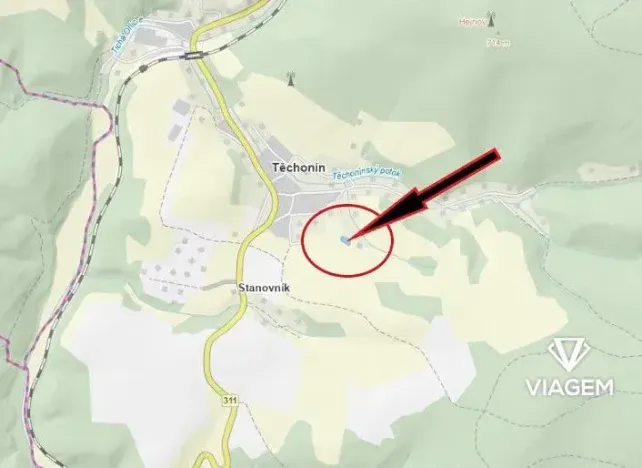 Prodej podílu pole, Těchonín, 417 m2