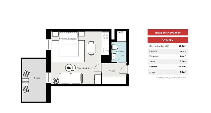 Prodej bytu 1+kk, Harrachov, 32 m2