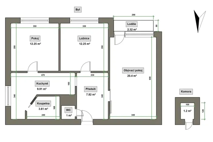 Prodej bytu 3+1, Otrokovice, SNP, 69 m2