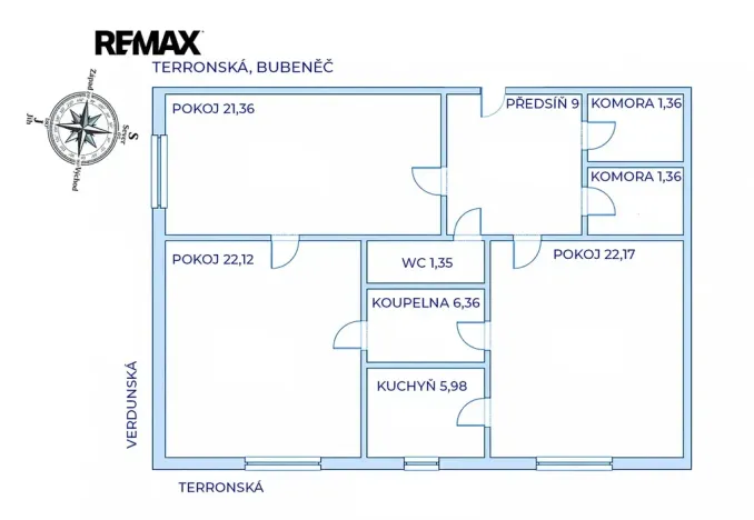 Prodej bytu 3+1, Praha - Bubeneč, Terronská, 91 m2
