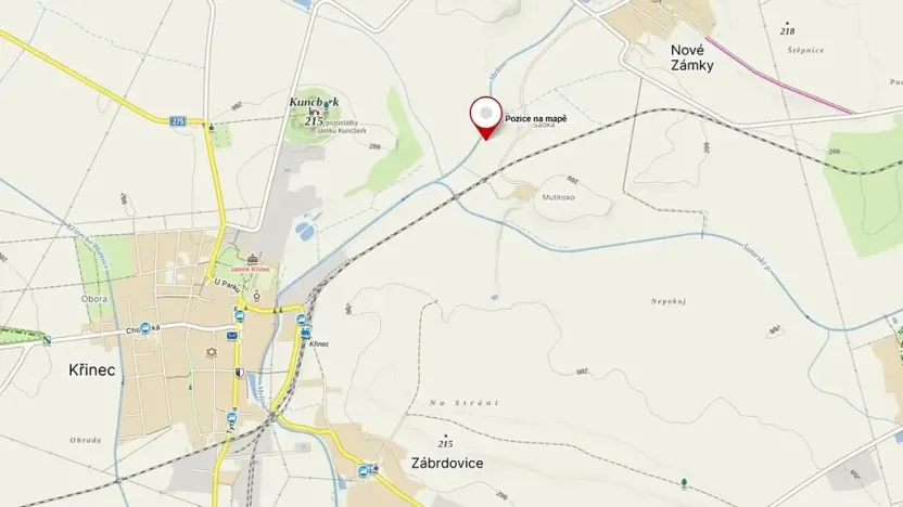 Prodej pozemku, Křinec, 1643 m2