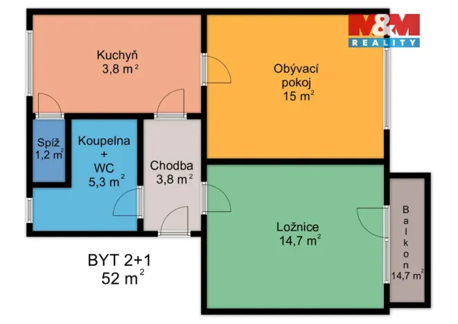 Prodej bytu 2+1, Česká Třebová, Pražského, 52 m2