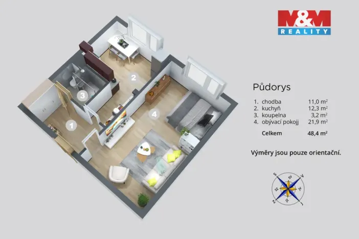 Pronájem bytu 1+1, Ústí nad Labem, Jizerská, 42 m2