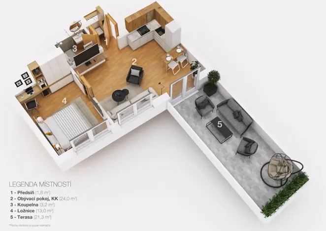 Pronájem bytu 2+kk, Brno, Jílkova, 42 m2