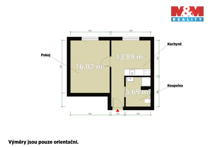 Pronájem bytu 1+1, Kaznějov, Školní, 36 m2