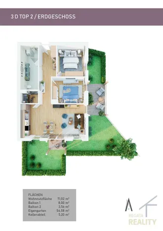 Prodej apartmánu, Bad Mitterndorf, Rakousko, Kulmhofweg, 71 m2