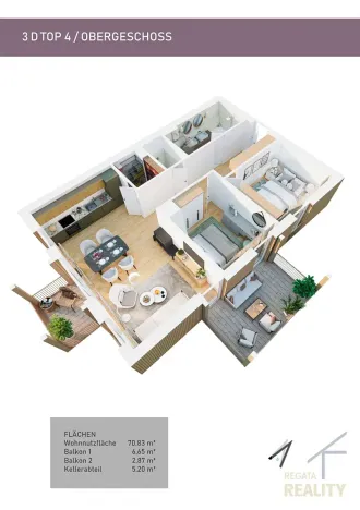 Prodej apartmánu, Bad Mitterndorf, Rakousko, Kulmhofweg, 71 m2