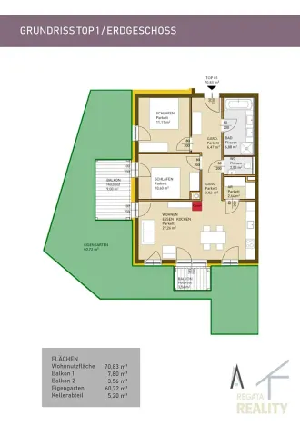 Prodej apartmánu, Bad Mitterndorf, Rakousko, Kulmhofweg, 71 m2
