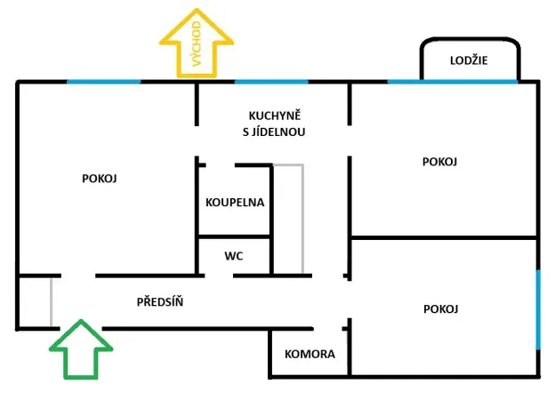 Prodej bytu 3+1, Kojetín, Tyršova, 72 m2