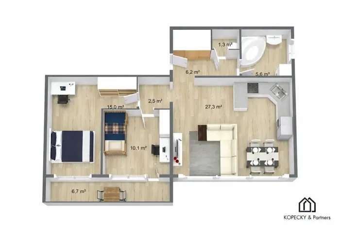 Prodej bytu 3+kk, Praha - Žižkov, Hartigova, 70 m2