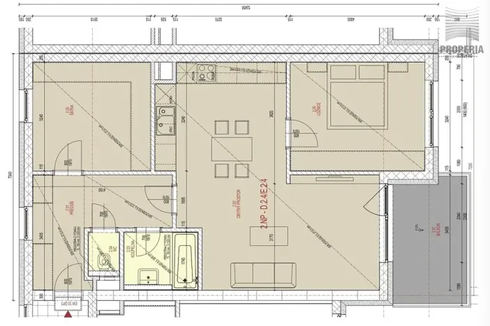 Pronájem bytu 3+kk, Brno, Řípská, 70 m2