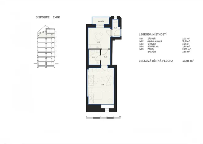 Pronájem bytu 1+1, Brno, Cihlářská, 44 m2