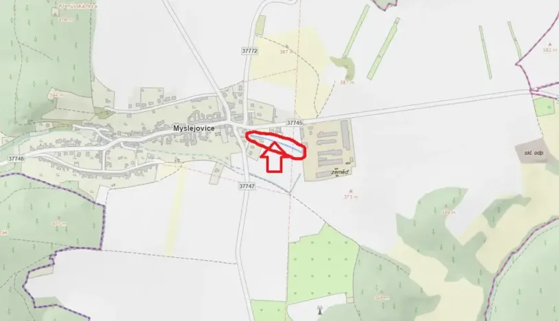 Prodej pozemku pro bydlení, Myslejovice, 584 m2