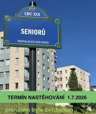 Pronájem bytu 2+1, Liberec - Liberec XXX-Vratislavice nad Nisou, Seniorů, 64 m2