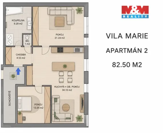 Prodej bytu 3+kk, Chotěšov, Starý mlýn, 88 m2