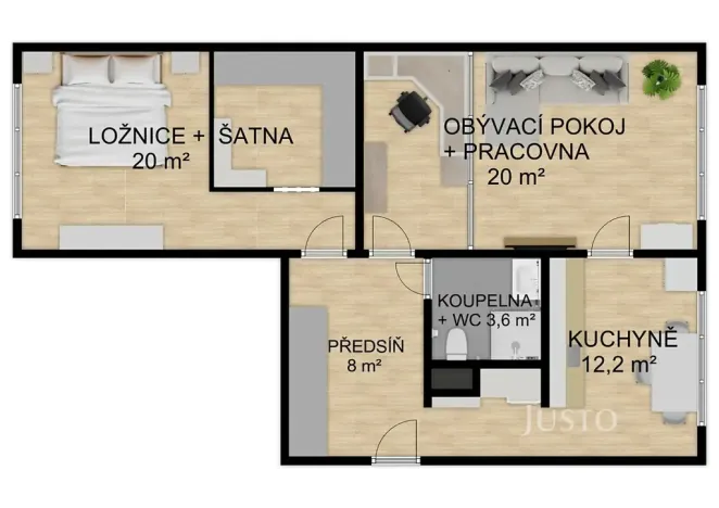 Prodej bytu 2+1, Písek, Budovatelská, 66 m2