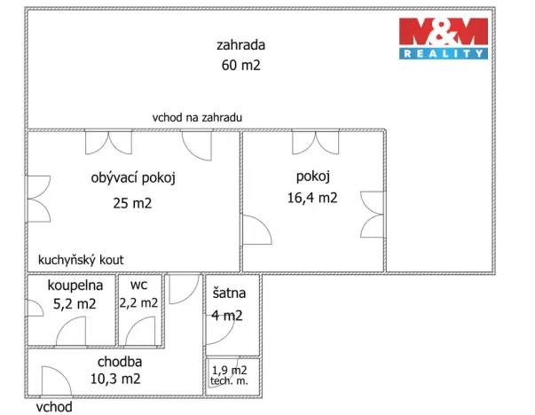 Pronájem bytu 2+kk, Kostelec nad Černými lesy - Kostelec nad Černými Lesy, Osadní, 65 m2