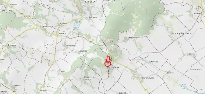 Prodej lesa, Bohutice, 1247 m2